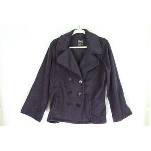 Mifresia Fleece Jacket L Double-Breasted Purple Long Sleeve Womens Large